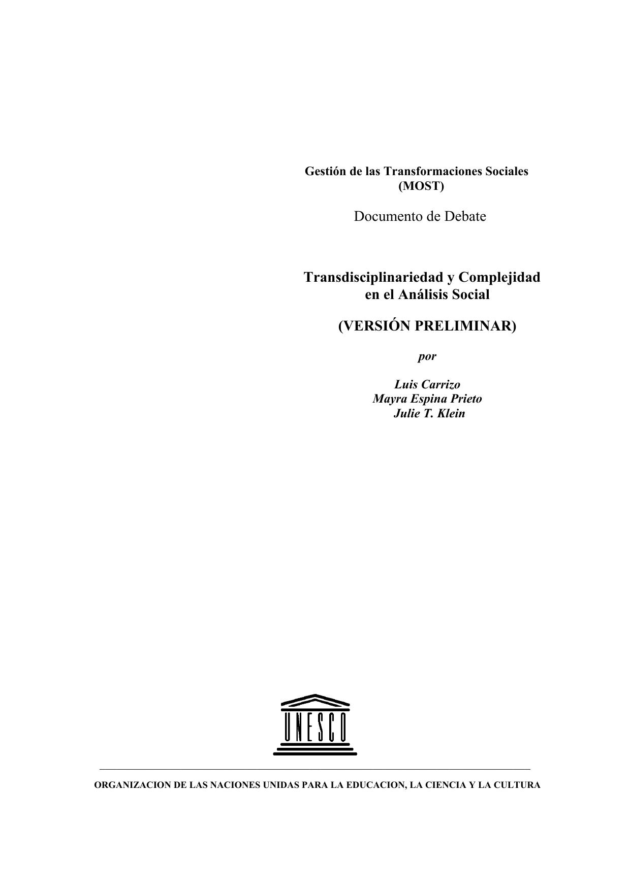 Transdisciplinariedad y Complejidad en el Analisis Social solo pags 33 a la 48